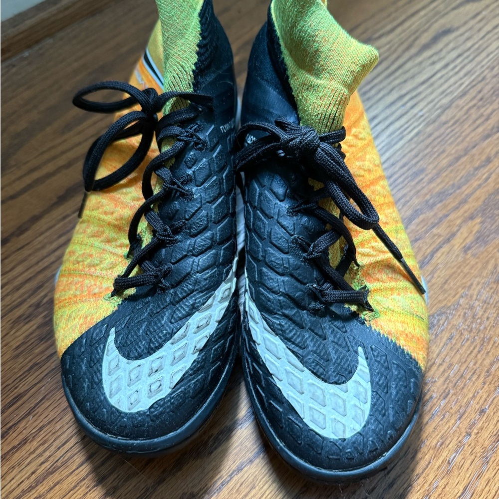 Nike Black and Orange Hypervenom Soccer Cleats